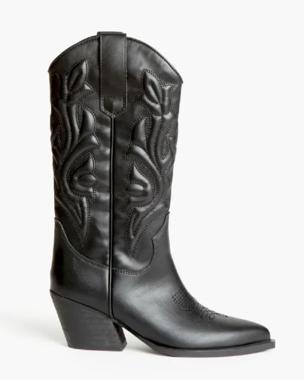 Lopezientos Botas mujer estilo cowboy ⋆ Negro Best