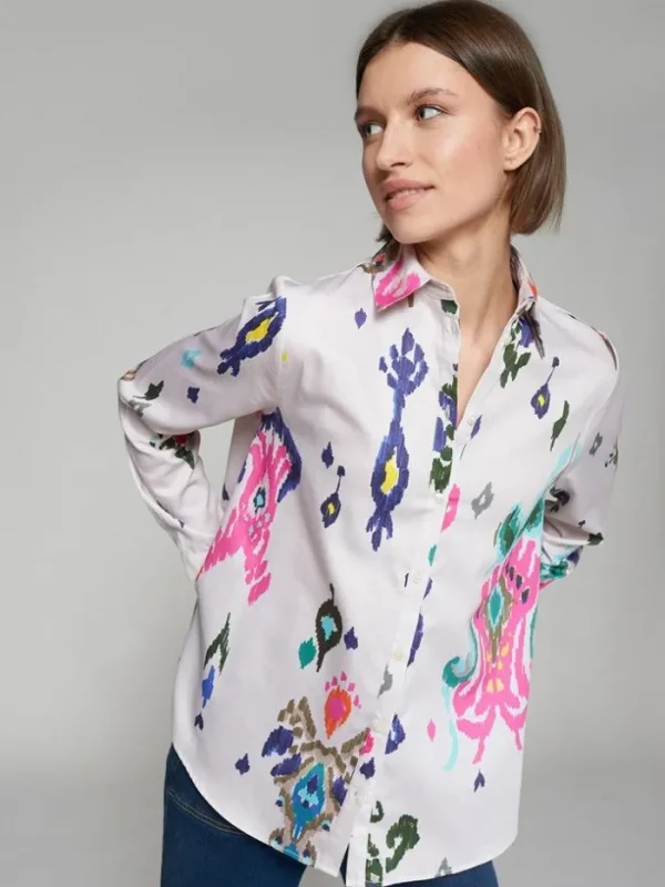 Lopezientos Camisa mujer amplia con manga larga estampada ⋆ Multicolor Fashion