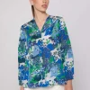 Lopezientos Camisa mujer con floral en tonos azules y verdes ⋆ estampado Hot