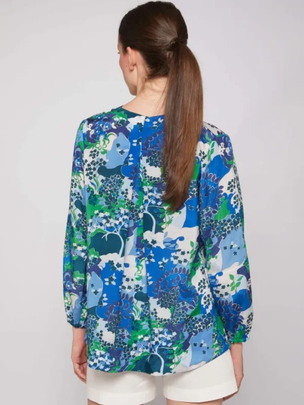 Lopezientos Camisa mujer con floral en tonos azules y verdes ⋆ estampado Hot