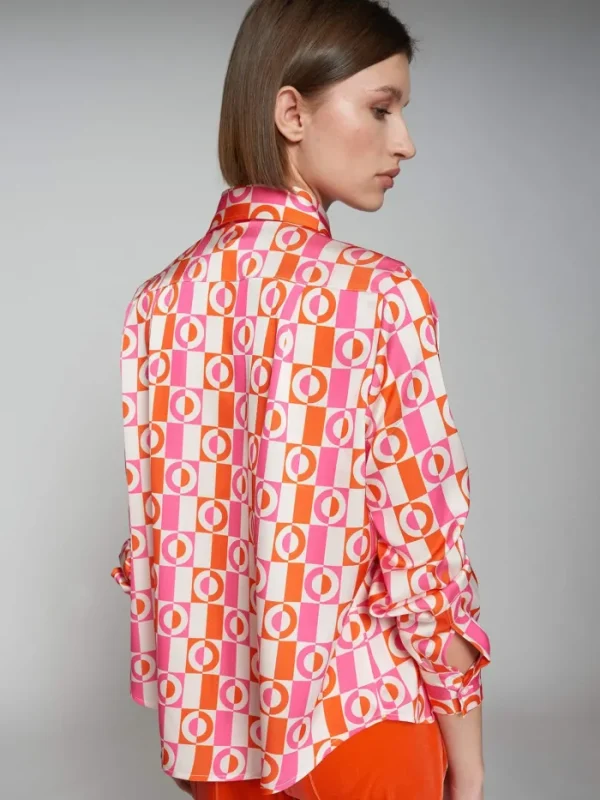 Lopezientos Camisa mujer con manga larga estampada geométrico ⋆ estampado Online