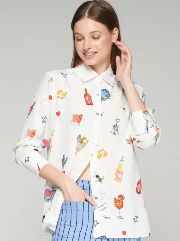 Lopezientos Camisa mujer estampada aperitivo ⋆ estampado Sale