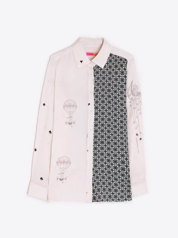 Lopezientos Camisa mujer fluida estampada Globo ⋆ Crudo Fashion