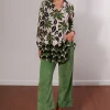 Lopezientos Camisa mujer pintor Parole Italy estampado Guzmania ⋆ Verde Online