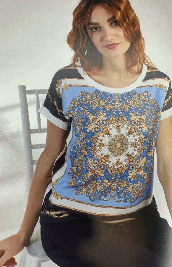 Lopezientos Camiseta mujer con cuello redondo estampada ⋆ estampado Sale