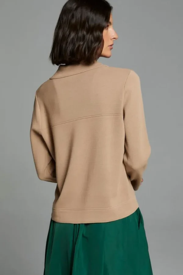 Lopezientos Chaqueta mujer polo cartera con botones ⋆ Camel Outlet