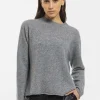 Lopezientos Jersey mujer de punto cuello redondo liso ⋆ Cascia,Gris Discount