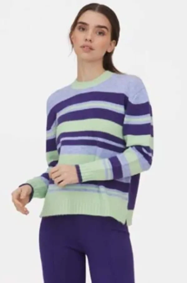 Lopezientos Jersey mujer listado con aberturas laterales ⋆ Multicolor Online