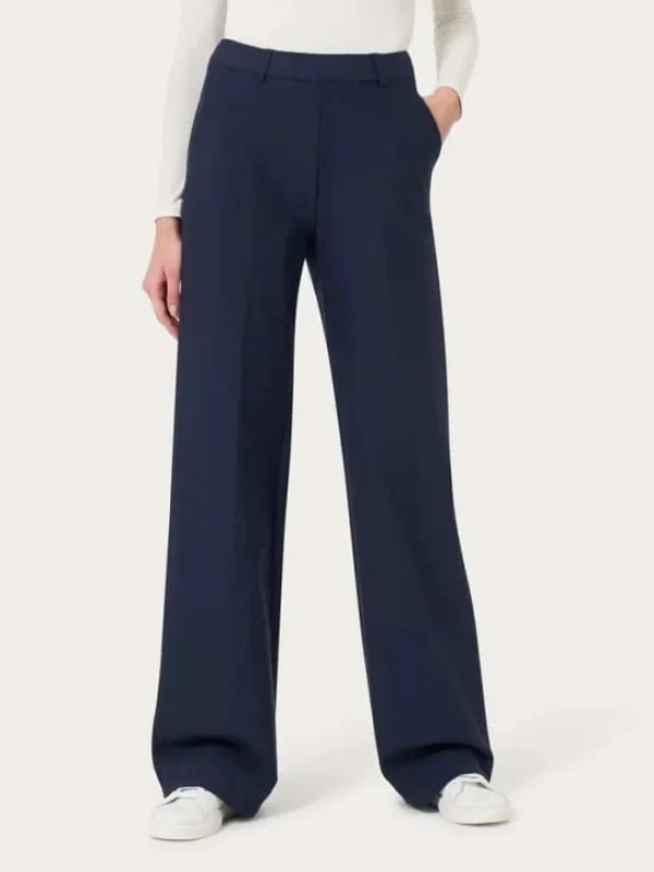 Lopezientos Pantalón mujer con corte ancho Palazzo ⋆ Gris,Marino Clearance