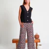 Lopezientos Pantalón mujer crop ancho ⋆ estampado Online