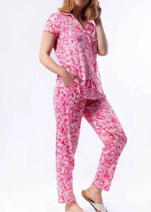 Lopezientos Pantalón Mujer Estampado ⋆ Fucsia Clearance