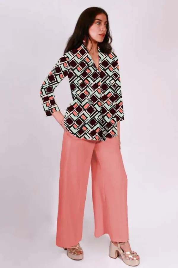 Lopezientos Pantalón mujer largo con bolsillos Aura ⋆ Agua,Coral,Negro Outlet