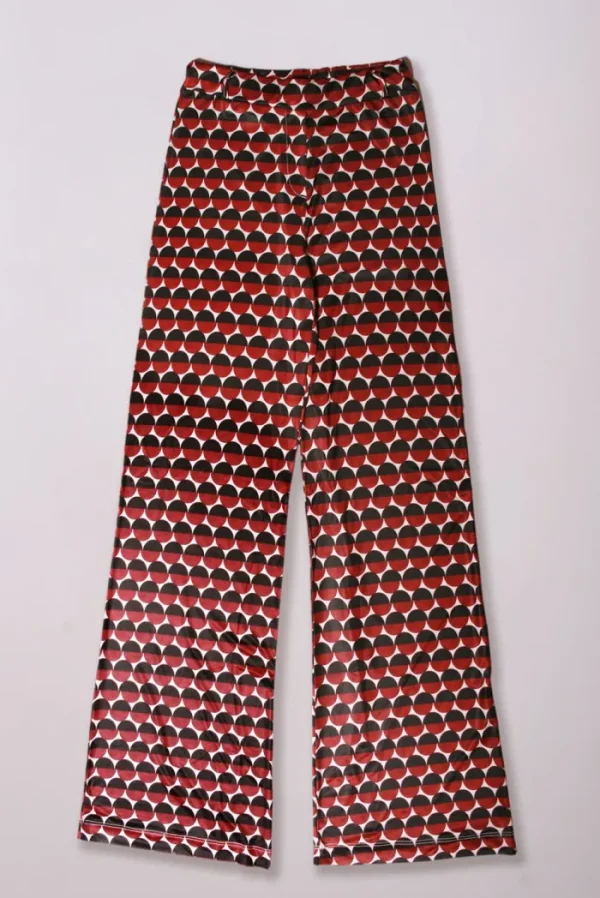 Lopezientos Pantalón mujer recto estampado bolas ⋆ Rojo,Verde Hot