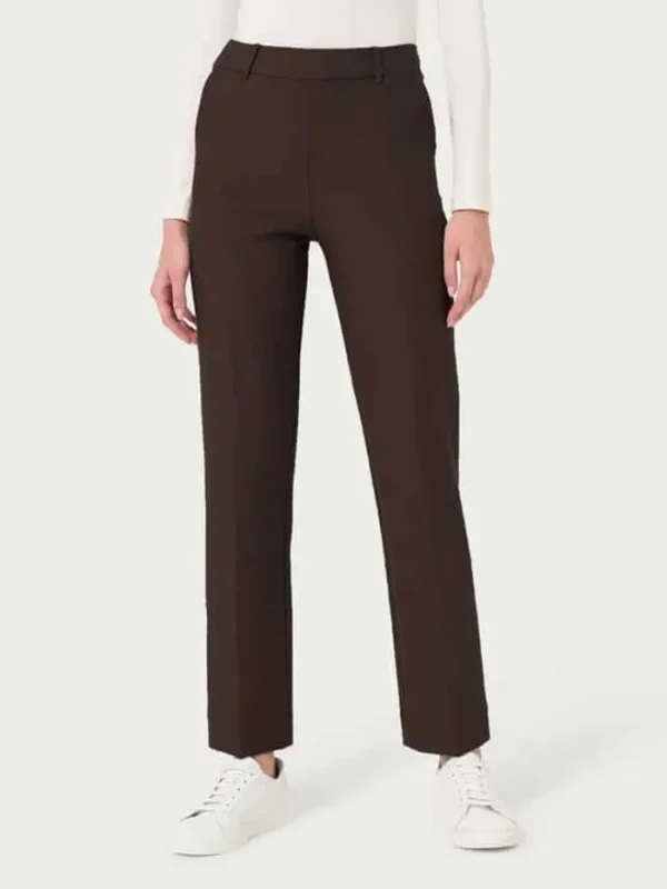 Lopezientos Pantalón mujer recto liso con bolsillos ⋆ Chocolate,Negro Discount