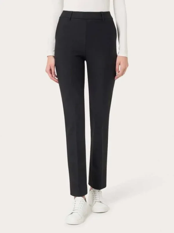 Lopezientos Pantalón mujer recto liso con bolsillos ⋆ Chocolate,Negro Discount