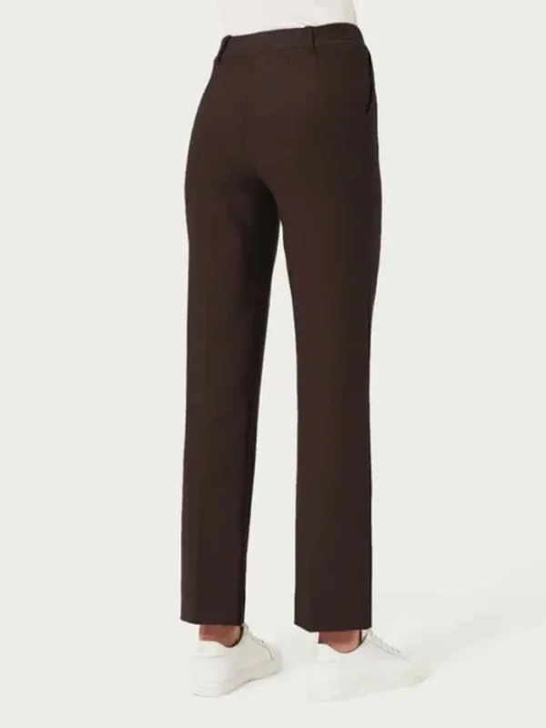 Lopezientos Pantalón mujer recto liso con bolsillos ⋆ Chocolate,Negro Discount