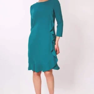 Lopezientos Vestido corto volantes laterales ⋆ Azul,Jade,Negro,Rosa Hot