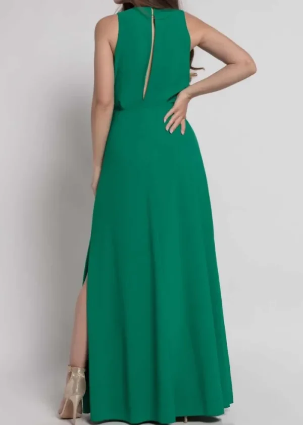 Lopezientos Vestido Crepe Largo ⋆ Rojo,Verde Hot