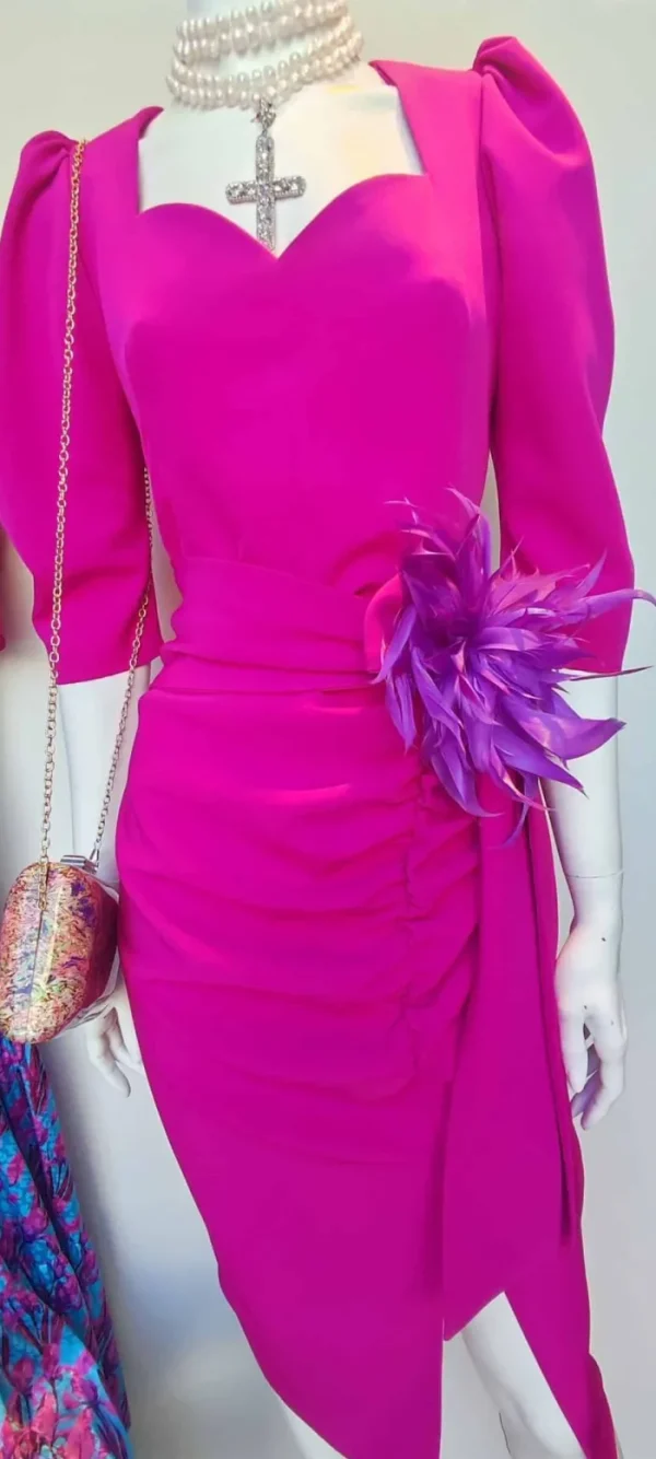 Lopezientos Vestido de fiesta midi con escote corazón para mujer ⋆ Bugambilla Sale