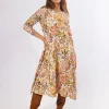 Lopezientos Vestido Estampado Flores ⋆ Khaki,Nata Sale