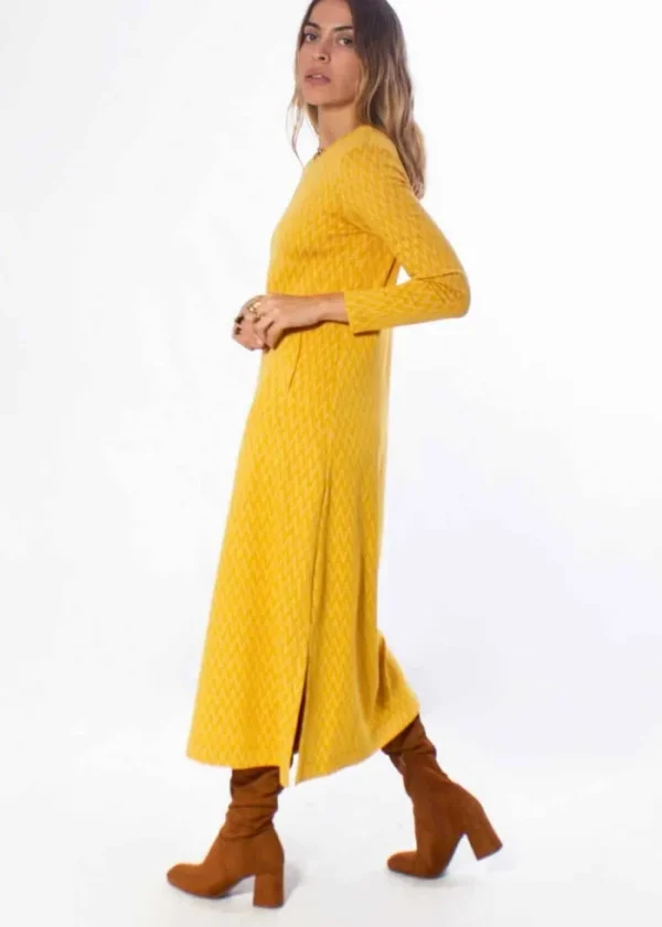 Lopezientos Vestido Midi ⋆ Amarillo New