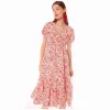 Lopezientos Vestido midi mujer Vilagallo estampado ⋆ Rojo Best