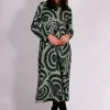 Lopezientos Vestido mujer midi estampado Pavo ⋆ Rosa,Verde Fashion