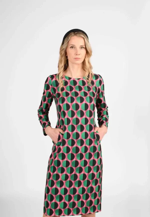 Lopezientos Vestidos de Manga Larga ⋆ Verde-Fucsia Online